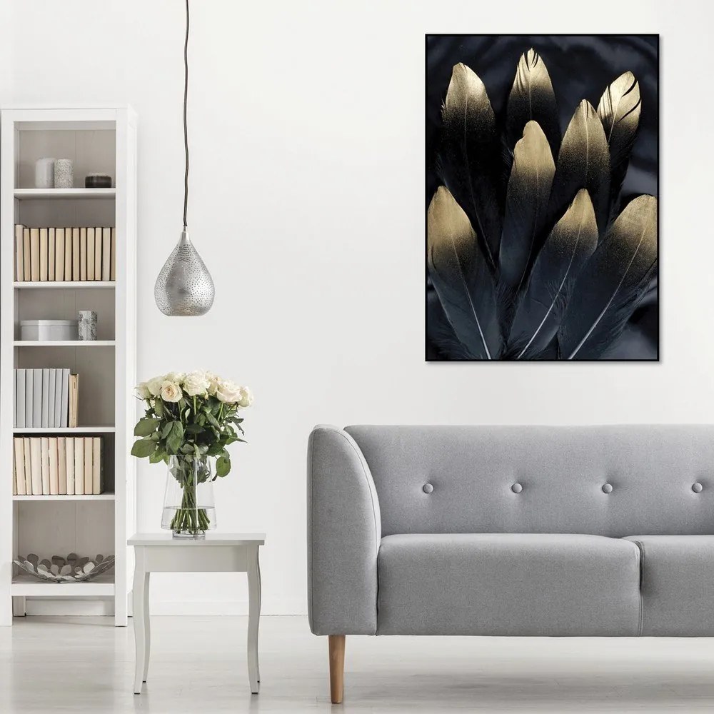 Tablou 50x70 cm Golden Feather – Malerifabrikken
