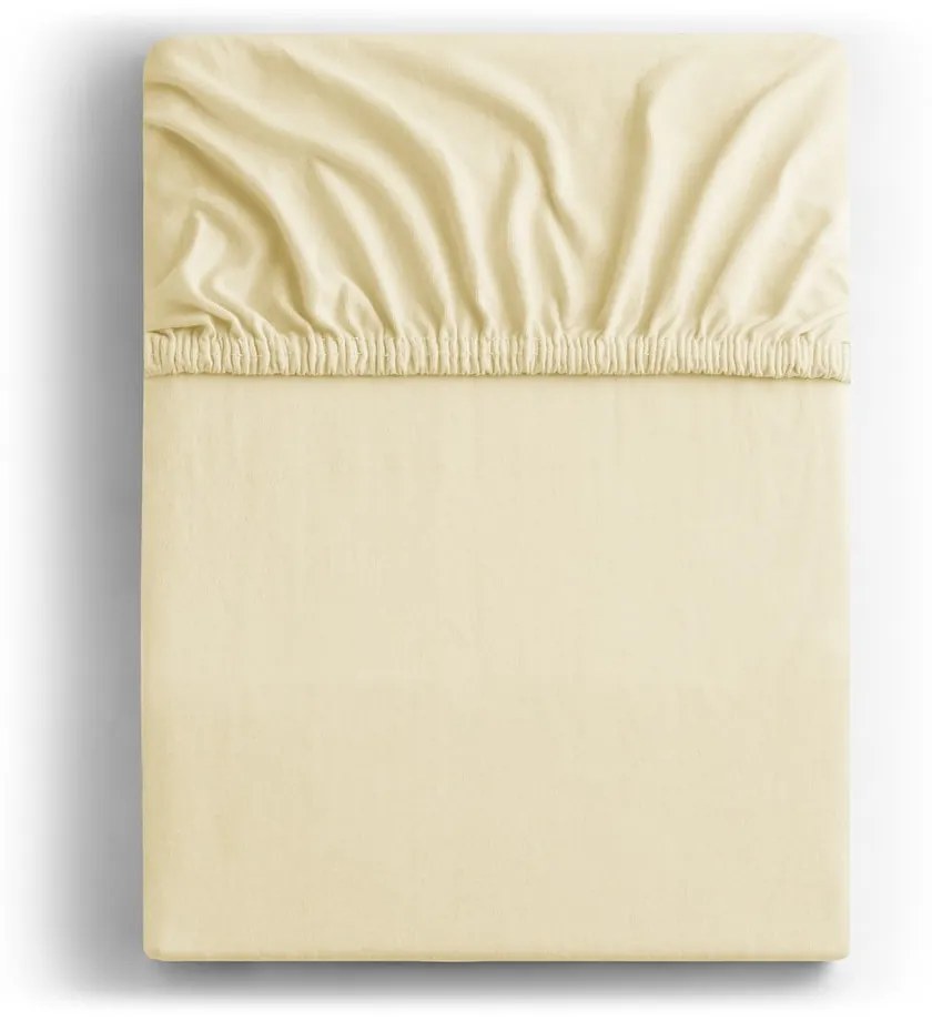 Cearceaf crem din jerseu cu elastic 140x200 cm Amber – Restilo