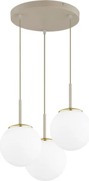 Brilagi - Lustră suspendată pe cablu MILO ECRU 3xE27/60W/230V, bej/auriu