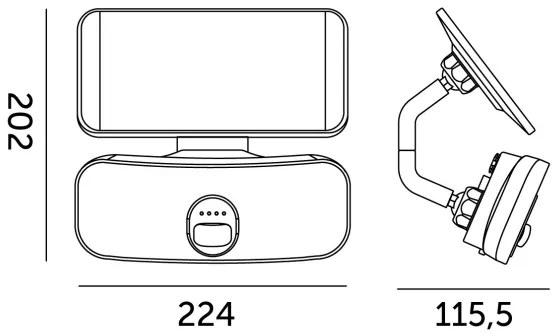 Proiector LED solar cu senzor LED/13W/3,7V IP65 4000K
