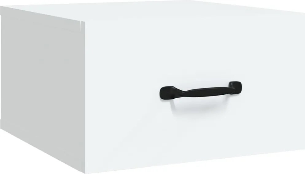 vidaXL Noptieră de perete, alb, 35x35x20 cm