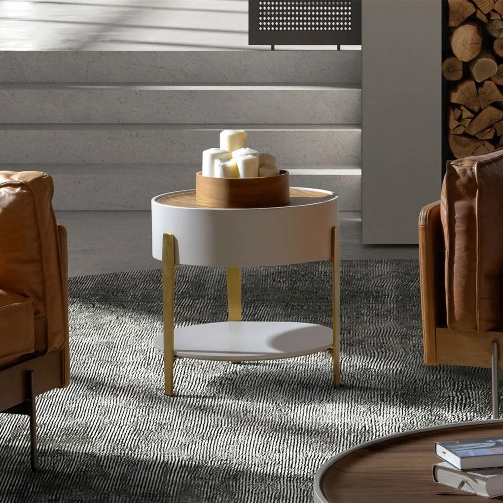 Masuta auxiliara design LUX Walnut-Bej