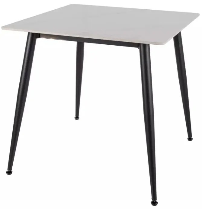 Masa de sufragerie RION 80x80 cm cu blat ceramic, marmura alba