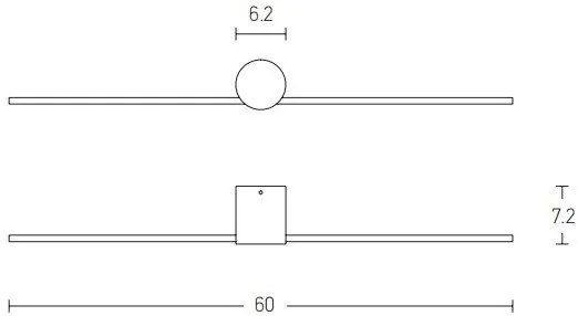 Aplica LED de perete pentru baie design minimalist Tory 60cm