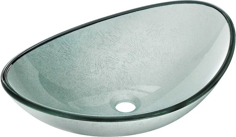 Mexen Sonia lavoar de sticlă montat pe blat 54 x 37 cm, argintiu - 24145411