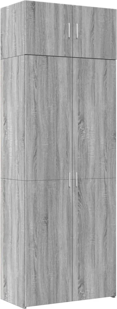 vidaXL Dulap de depozitare sonoma gri 80x42,5x225 cm lemn prelucrat