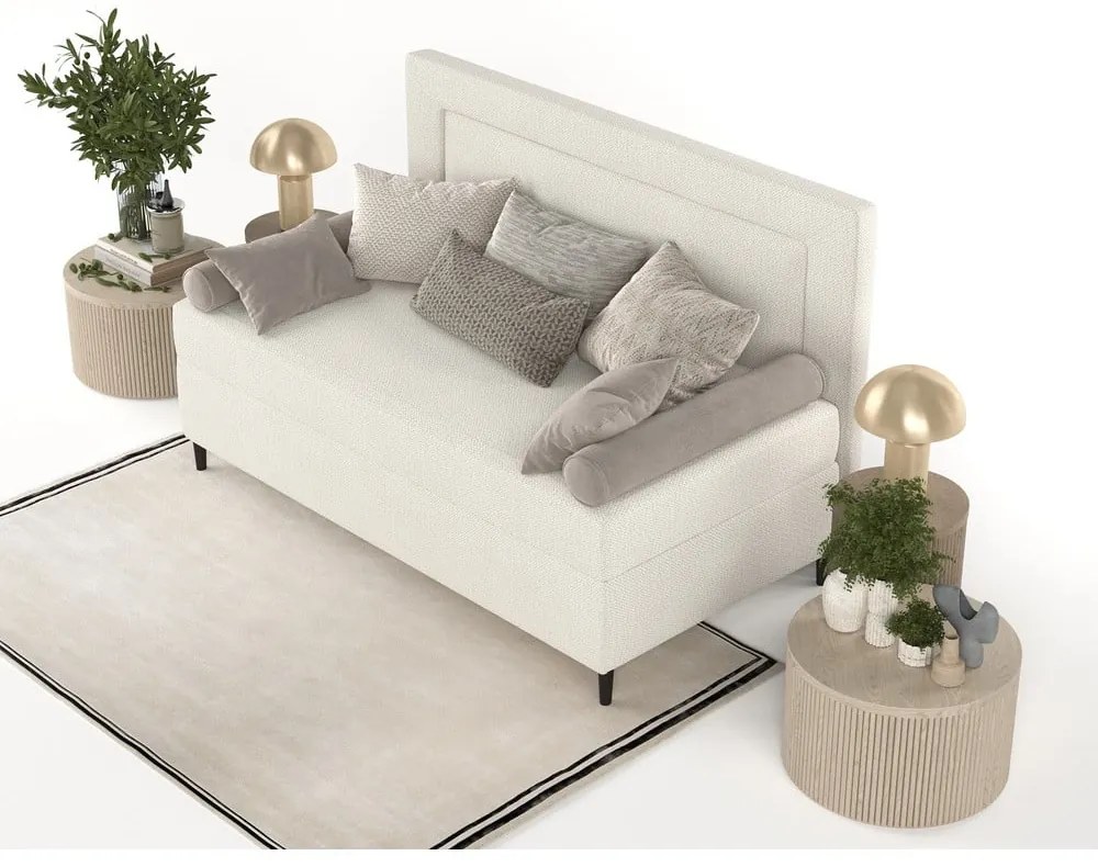 Pat bej tapițat 90x200 cm Alba – Maison de Rêve