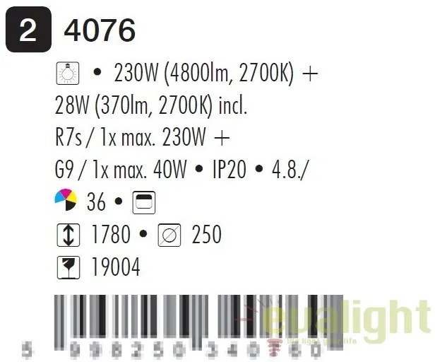 Lampadar/ lampa de podea moderna finisaj bronz Beta 4076 RX