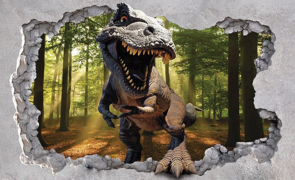 Fototapet - Gaură - dinozaur (254x184 cm)
