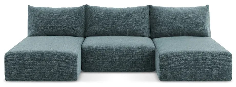 Colțar turcoaz extensibil/cu spațiu de depozitare Kalena – Makamii