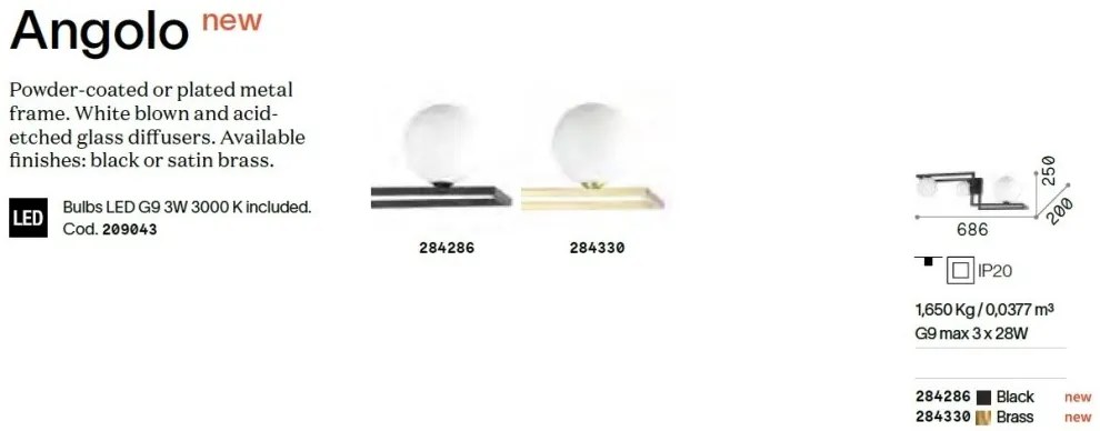 Plafoniera design geometric Angolo pl3 alama