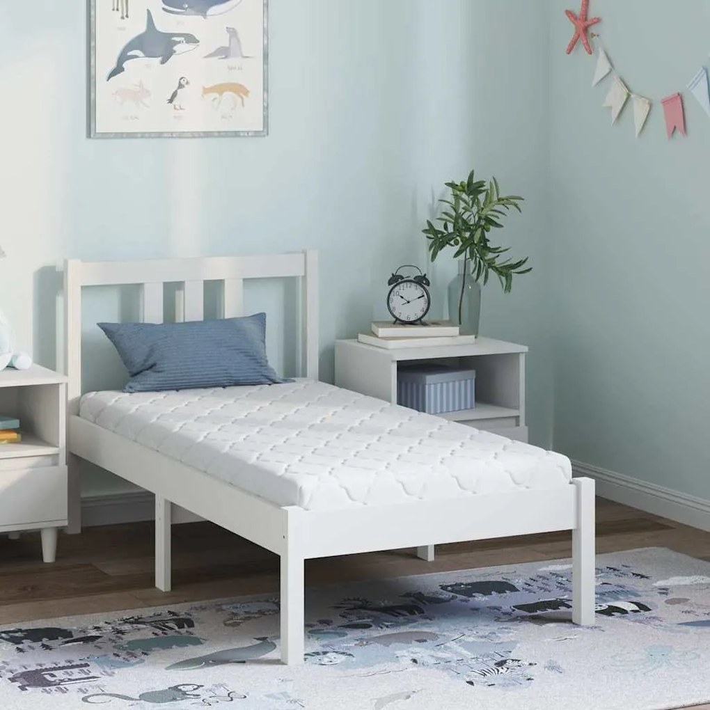 vidaXL Saltea cu strat de nucă de cocos Alb 120 x 60 cm Spumă PU