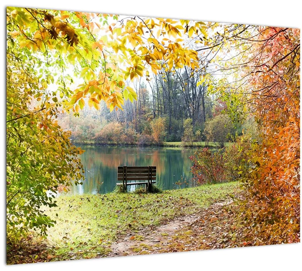 Tablou pe sticlă cu pescărie (70x50 cm)