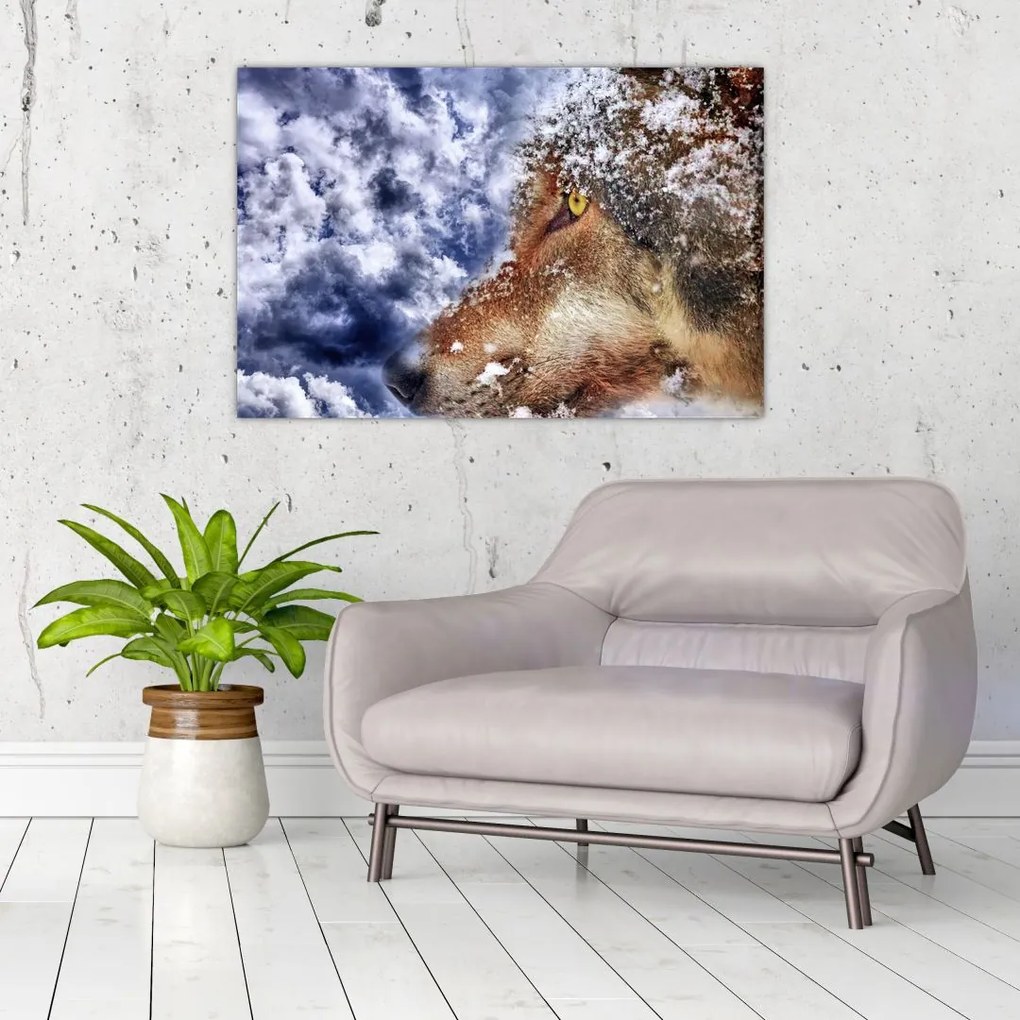 Tablou cu lup (90x60 cm)