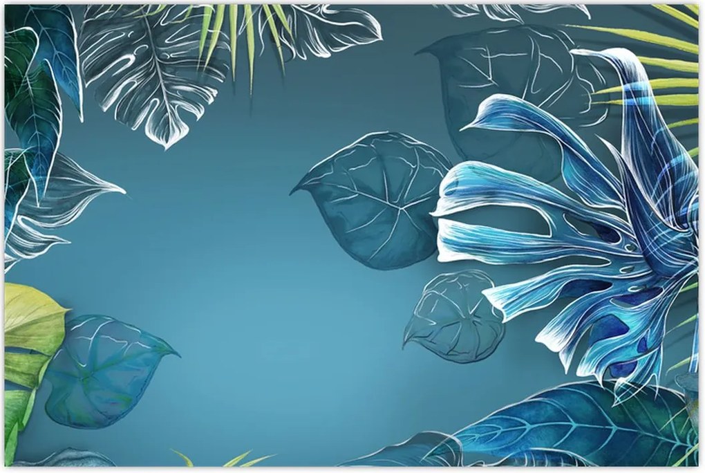 Tablou - Frunzele plantelor tropicale (90x60 cm)