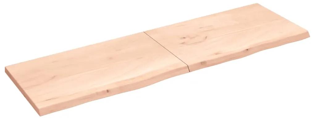 363610 vidaXL Poliță de perete, 200x60x(2-4)cm, lemn masiv de stejar netratat