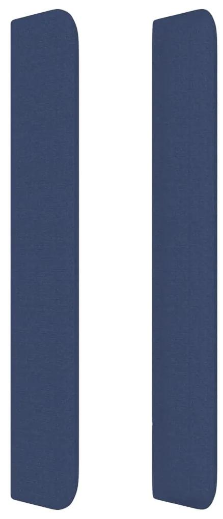 Tablie de pat cu aripioare, albastru, 83x16x118 128 cm, textil 1, Albastru, 83 x 16 x 118 128 cm