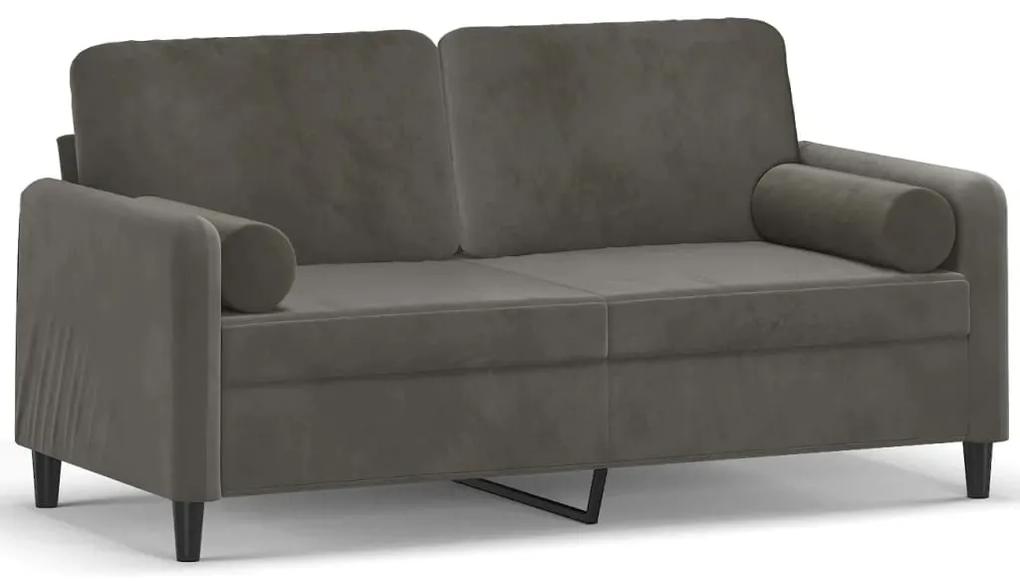 Canapea cu 2 locuri cu pernepernute gri inchis 140 cm catifea Morke gra, 158 x 77 x 80 cm