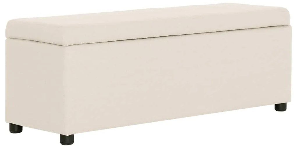 281319 vidaXL Bancă cu compartiment de depozitare, crem, 116 cm, poliester