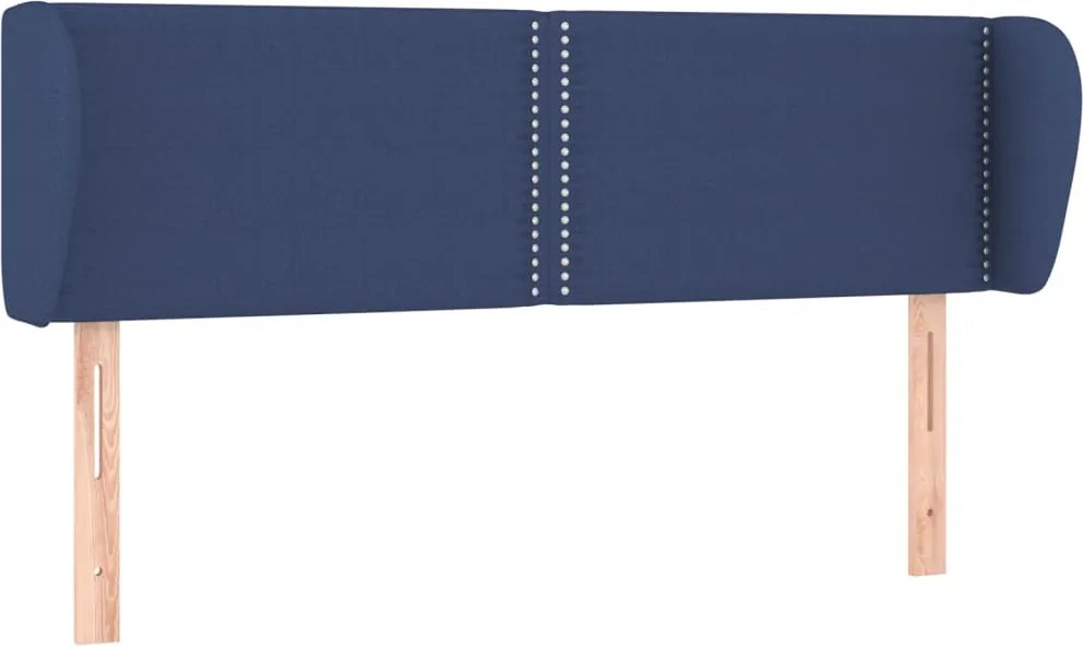 vidaXL Tăblie de pat cu aripioare, albastru, 147x23x78/88 cm textil