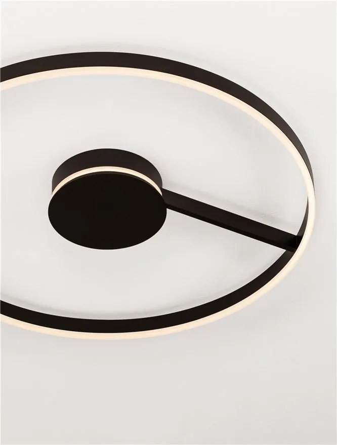 Lustra circulara aluminiu negru LED CCT SIENA 80cm