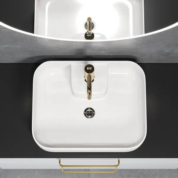 BATH DELUXE 06-050-12-11-00-Lavoar pentru blat KRISTIANSAND 51x40cm ceramică/alb