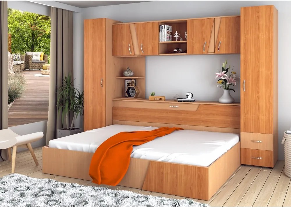 Set Dormitor Tineret, Edy, 285x50x200cm, Fag + Cires