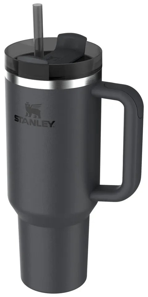 Termos negru cu pai din oțel inoxidabil 1,18 l Quencher H2.0 FlowState Tumbler Black – Stanley