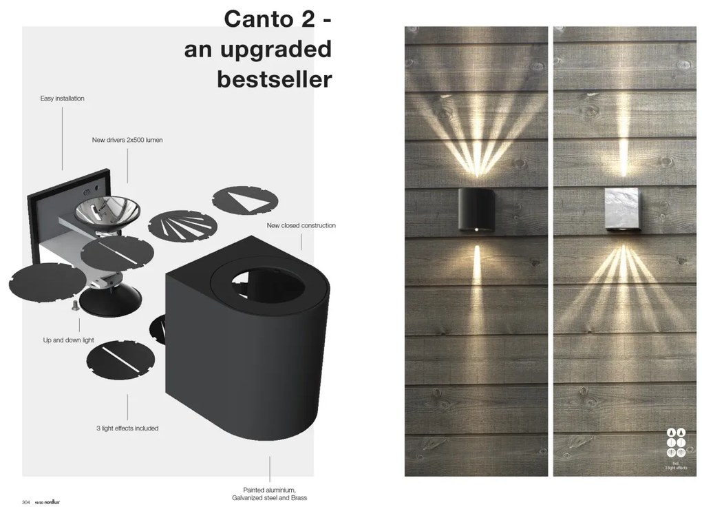 Aplica LED ambientala de exterior IP44 Canto Kubi 2 gri 49711010 NL