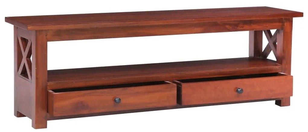 283839 vidaXL Comodă TV, maro, 120 x 30 x 40 cm, lemn masiv de mahon