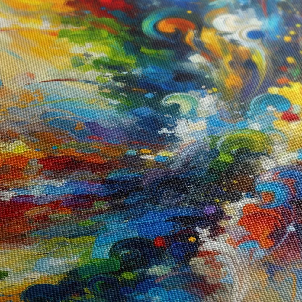 Tablou abstracție explozivă colorată