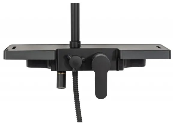 REA-P0636 - Set de duș BRAVO, negru mat