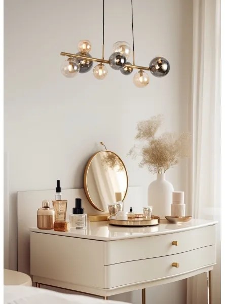 Lustră pe cablu Zuma Line MD5918-10-EGN VILLA 10xG9/3,5W/230V auriu