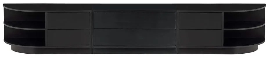 Comodă TV modulară neagră din lemn masiv de pin 231x40 cm Finca – WOOOD