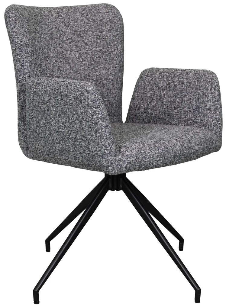 MAZZONI EXPORT SARETTA Gri albăstrui (material Java 48) - SCAUN MODERN PIVOTANT TAPIȚAT PENTRU SALON/SUFRAGERIE/BIROU LOFT