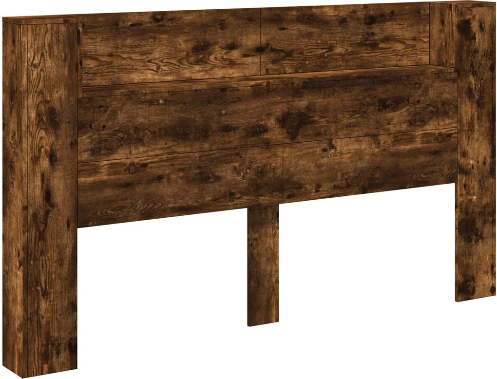 vidaXL Tăblie cap Stejar fumuriu 180 x 16,5 x 103,5 cm Lemn compozit