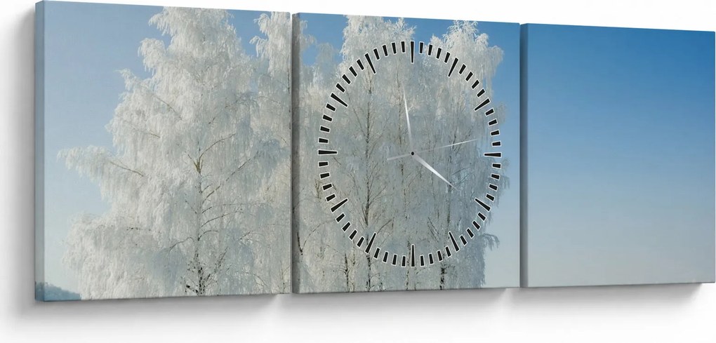 Tablou - Peisaj înzăpezit (cu ceas) (90x30 cm)