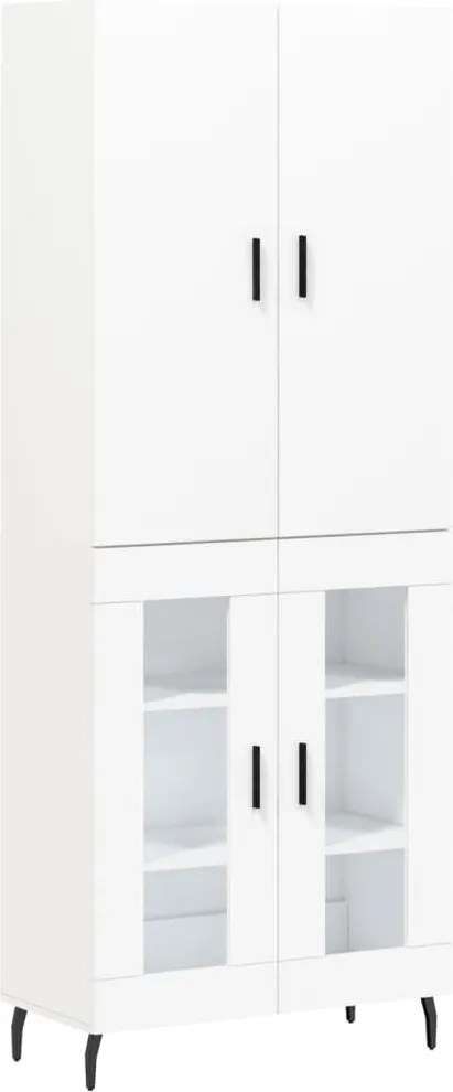 vidaXL Dulap înalt, alb, 69,5x34x180 cm, lemn compozit