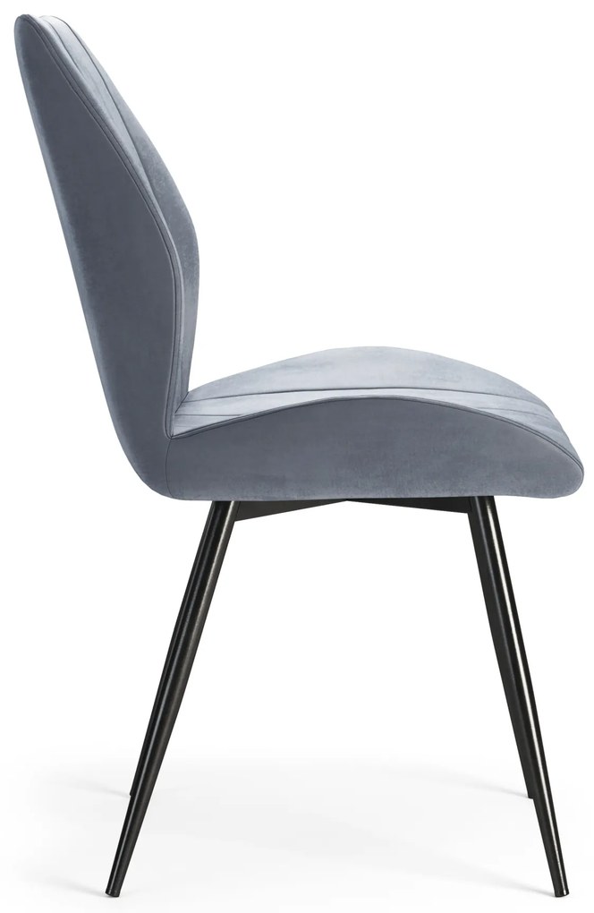 MAZZONI EXPORT ARNO Gri (țesătură Bluvel 14) - SCAUN TAPIȚAT MODERN PENTRU LIVING/SUFRAGERIE cu MÂNER | CATIFEA