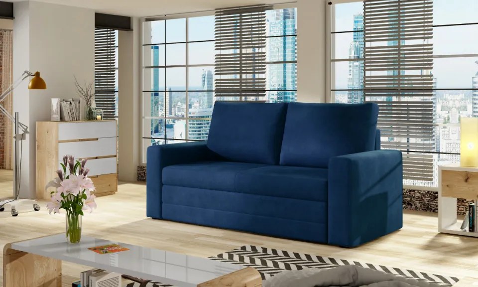 Canapea tapitata, extensibila, cu spatiu pentru depozitare, 151x90x90 cm, Wave, Eltap (Culoare: Gri inchis / Paros 06)