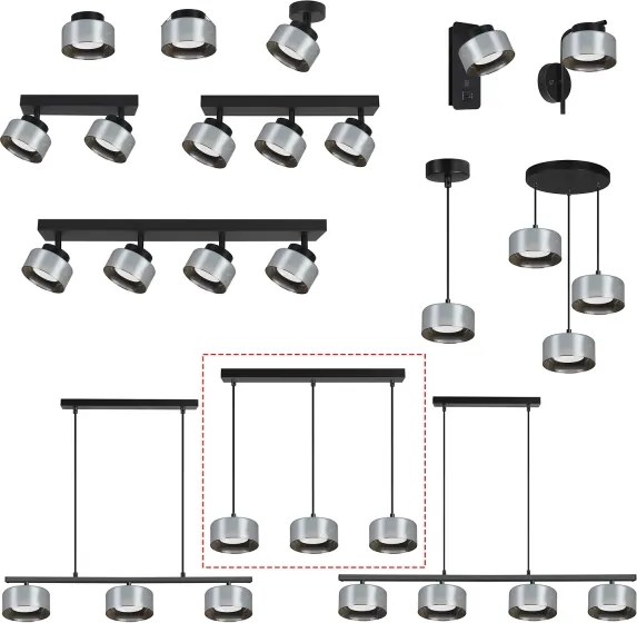 Brilagi - lustru LED RGB reglabil AURA LUX 3xGX53/14W/230V Wi-Fi Tuya negru/fumuriu