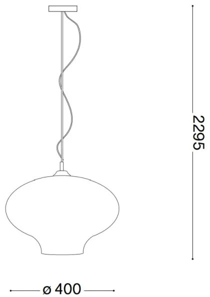 Lustră pe cablu Ideal Lux BISTRO 1xE27/6W/230V d. 40 cm fumuriu