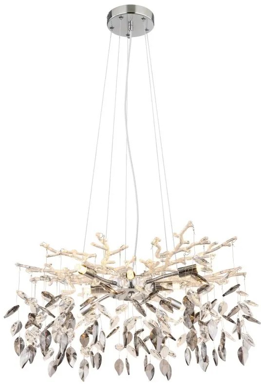 Candelabru elegant design modern Danna cromat/ fumuriu
