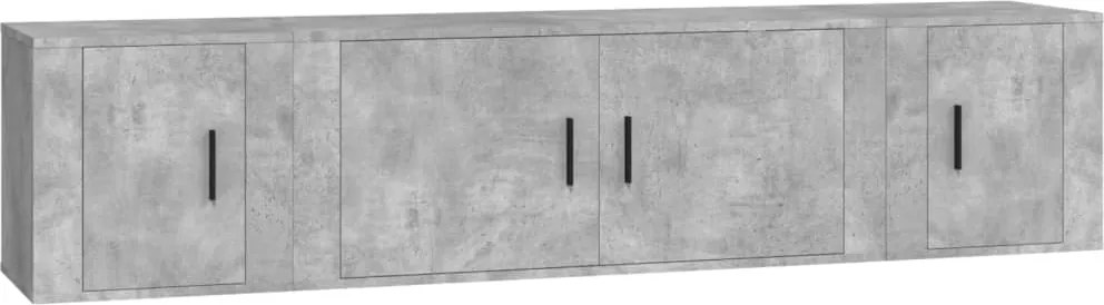 vidaXL Set dulapuri TV, 3 piese, gri beton, lemn prelucrat
