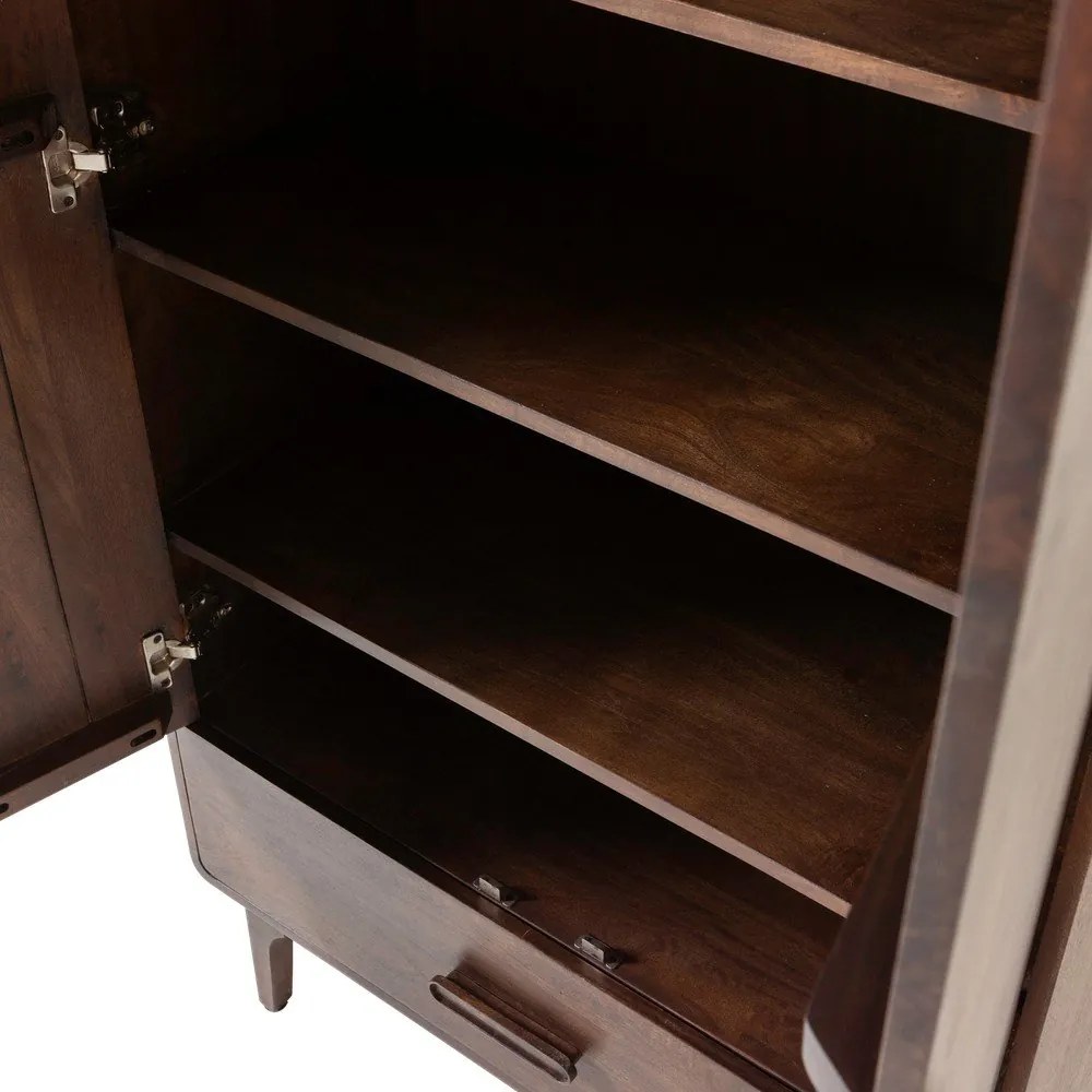 Dulap în culoare naturală închisă din lemn de mango 85x150x35 cm Liya – WOOOD