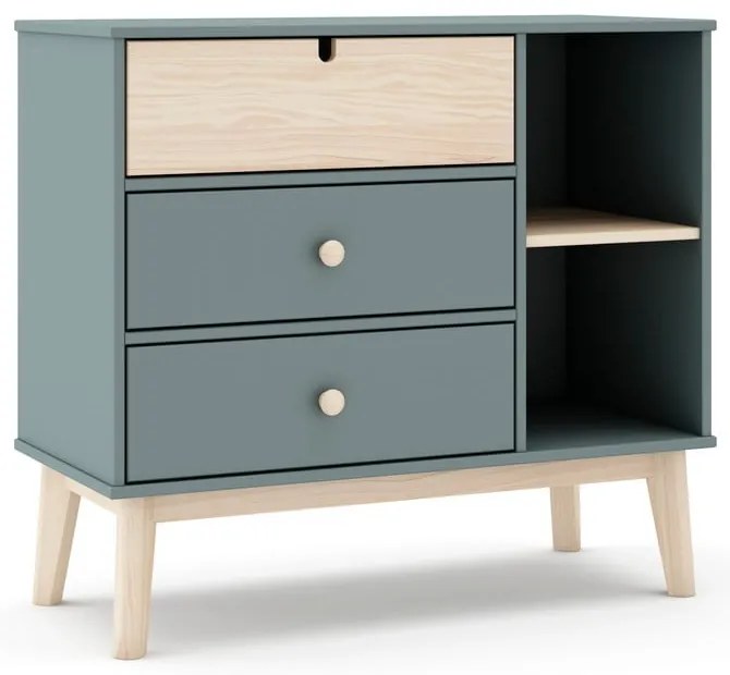 Comodă de copii verde prăfuit 90x81x40 cm Estefania – Marckeric