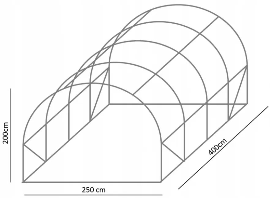 Solar de grădină 2,5x4m cu filtru UV PROFI Garden