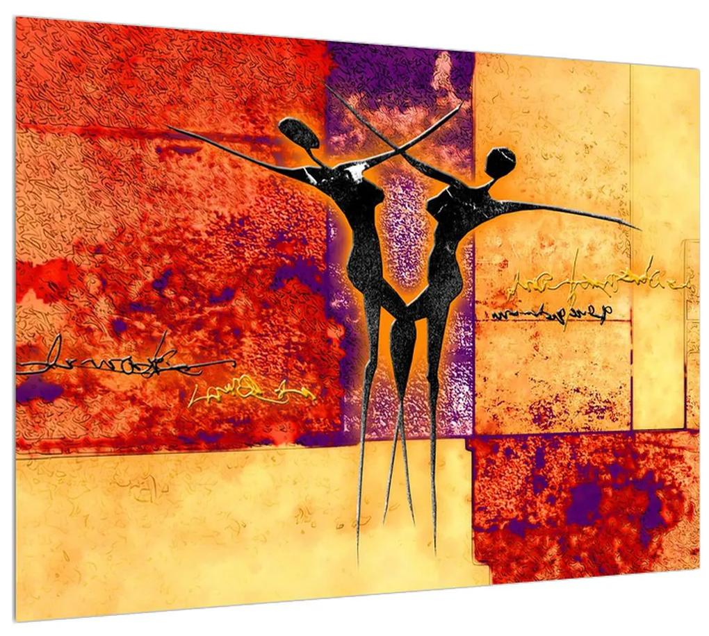 Tablou abstract cu doi dansatori (70x50 cm), în 40 de alte dimensiuni noi