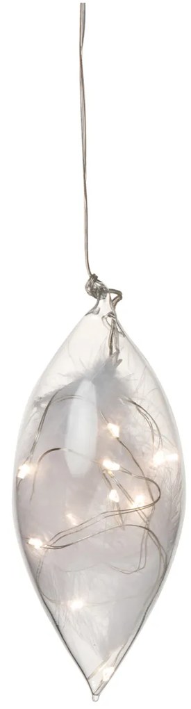 Räder Ornament mic LED din sticla cu pene (14 cm)