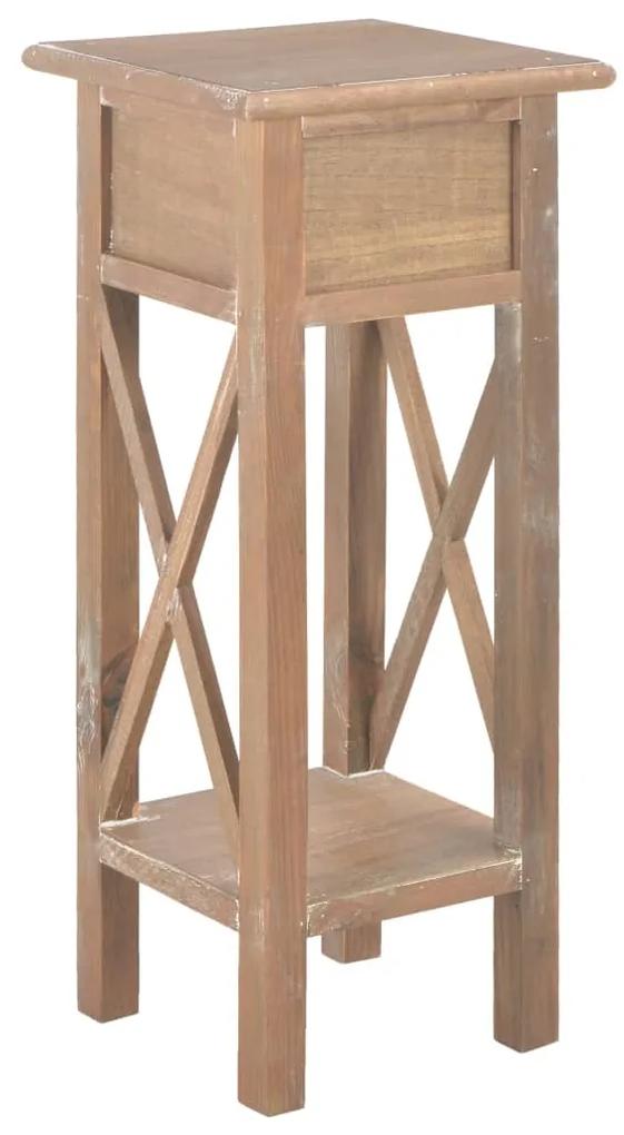 Masa laterala din lemn, maro, 27x27x65,5 cm, lemn 1, Maro
